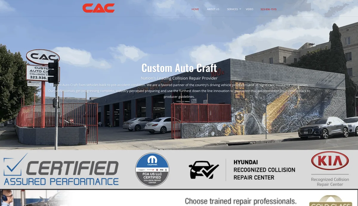 Custom Auto Craft website